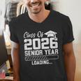 Class Of 2026 Senior Year Loading Countdown Graduation Men's V-Neck T-Shirt