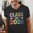 Class Of 2028 Colorful Graduation Men's V-Neck T-Shirt