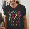 Class Of 2029 Senior Class 2029 Idea Graduation Grow With Me Men's V-Neck T-Shirt
