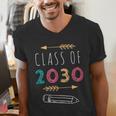 Class Of 2030 Grow With Me 2nd Grade Graduation Men's V-Neck T-Shirt