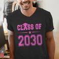 Class Of 2030 Pink Girls Shirt Graduation Men's V-Neck T-Shirt
