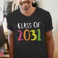 Class Of 2031 Kindergarten Graduation Back To School T-Shirt Men's V-Neck T-Shirt