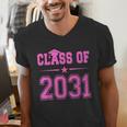 Class Of 2031 Pink Girls Shirt Graduation Men's V-Neck T-Shirt