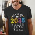 Class Of 2035 Grow With Me Checklist Graduation Men's V-Neck T-Shirt