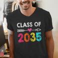 Class Of 2035 Kindergarten Pre K Grow With Me Graduation Men's V-Neck T-Shirt