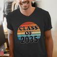 Class Of 2035 Senior Graduate Retro Graduation Men's V-Neck T-Shirt