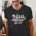 Class Of 2037 First Day Of School Graduation Grow With Me Men's V-Neck T-Shirt