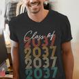Class Of 2037 Vintage Kindergarten To Graduation Men's V-Neck T-Shirt