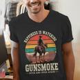 Classic Western Nostalgia Cowboy Sunset Men's V-Neck T-Shirt Classic Western Nostalgia Cowboy Sunset Men's V-Neck T-Shirt