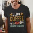 Coffee & Introvert Humor Tee Quote Cute Font Men's V-Neck T-Shirt Coffee & Introvert Humor Tee Quote Cute Font Men's V-Neck T-Shirt