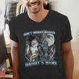 Cool Alpha Wolf Meme Don't Worry Kitten Daddy's Here Men's V-Neck T-Shirt