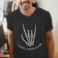 Cool Dads Club Skeleton Rock Pocket Fathers Day Rocker Hand Men's V-Neck T-Shirt