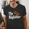 Cool Dog Dad Dog Father Shirt The Dogfather T-Shirt Men's V-Neck T-Shirt