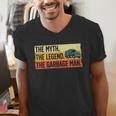 Cool Garbage Man Art For Men Dad Father Garbage Dump Truck Men's V-Neck T-Shirt