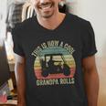 This Is How A Cool Grandpa Rolls Vintage Golf Dad Grandpa Men's V-Neck T-Shirt