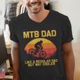 Cool Mountain Biking For Dad Father Biker MTB Bicycle Bike Men's V-Neck T-Shirt
