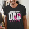 Cool Parent Apparel Proud New Dad It's A Girl Classic Fit Short Sleeve Crew Neck T-Shirt Small Men's V-Neck T-Shirt