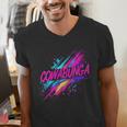 Cowabunga Retro 80s 90s Nostalgia Slang Neon Grunge Art Men's V-Neck T-Shirt Cowabunga Retro 80s 90s Nostalgia Slang Neon Grunge Art Men's V-Neck T-Shirt