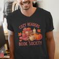 Cozy Readers Book Society Teacher Reading Floral Pumpkin Tee Men's V-Neck T-Shirt Cozy Readers Book Society Teacher Reading Floral Pumpkin Tee Men's V-Neck T-Shirt