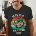 Have A Crappie Day Retro Fishing Sarcastic Dad Men's V-Neck T-Shirt