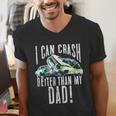 I Can Crash Better Than My Dad Graphic Demo Derby Shirt Men's V-Neck T-Shirt