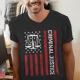 Criminal Justice Major College Student Graduate Graduation Men's V-Neck T-Shirt