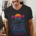 Cruise Ship Vacations Reading Book Lovers Sunset Men's V-Neck T-Shirt