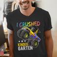 I Crushed Kindergarten Monster Truck Graduation Boys Small Men's V-Neck T-Shirt