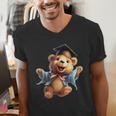 Cute Graduation Bear To Celebrate Your Graduate Men's V-Neck T-Shirt
