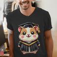 Cute Hamster Graduation Men's V-Neck T-Shirt