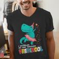 Cute Magical Ballerina Dino Unicorn Preschool Graduation Men's V-Neck T-Shirt