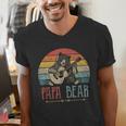 Cute Papa Bear Vintage Father's Day Retro Dad Guitar Men's V-Neck T-Shirt Cute Papa Bear Vintage Father's Day Retro Dad Guitar Men's V-Neck T-Shirt