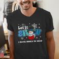 Cute Snowman Let It Snow I Have Books Reader Men's V-Neck T-Shirt Cute Snowman Let It Snow I Have Books Reader Men's V-Neck T-Shirt