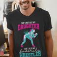 Cute Wrestling Daughter Favorite Wrestler Dad Mom Men's V-Neck T-Shirt