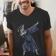 Dabbing Graduate Zebra Team Mascot Graduation Senior Shirt Men's V-Neck T-Shirt
