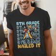 Dabbing Graduation Boy 5th Grade Nailed It Class Of 2025 Men's V-Neck T-Shirt