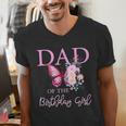 Dad 1st First Birthday Matching Family Butterfly Floral Men's V-Neck T-Shirt