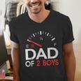 Dad Of 2 Boys Fuel Gas Gauge Father Of Two Sons Men Men's V-Neck T-Shirt