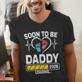 Dad To Be 2026 Loading Dad Est 2026 Promoted To Daddy Men's V-Neck T-Shirt