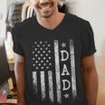 Dad American Flag Dad Patriotic Father's Day Men's V-Neck T-Shirt
