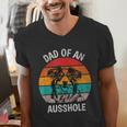 Dad Of An Ausshole Australian Shepherd Aussie Men's V-Neck T-Shirt