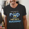My Dad Is Awesome Fathers Day Shirt From Son Daughter Wife Men's V-Neck T-Shirt