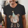 Dad Bear 1st Birthday Beary First Birthday Matching Family Men's V-Neck T-Shirt