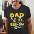 Dad Of The Bee Day Girl Hive Party Matching Birthday Sweet Men's V-Neck T-Shirt
