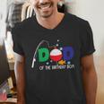 Dad Of The Big One Fishing Boy First Birthday Ofishally Men's V-Neck T-Shirt