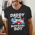 Dad Of The Birthday Boy Airplane Men's V-Neck T-Shirt