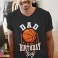 Dad Of The Birthday Boy Basketball Theme Bday Party Men's V-Neck T-Shirt