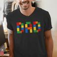Dad Of The Birthday Boy Building Blocks Bricks Builder Men's V-Neck T-Shirt