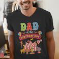 Dad Of The Birthday Boy Carnival Circus 1st Birthday Party Men's V-Neck T-Shirt