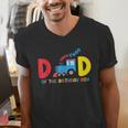 Dad Of The Birthday Boy Choo Choo Train Family Matching Men's V-Neck T-Shirt